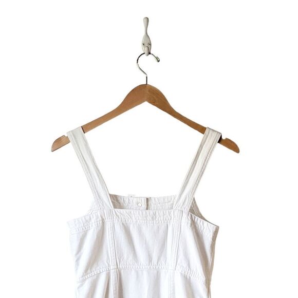 MADEWELL Denim Square Neck Sleeveless Mini Dress in Tile White sz 10 NWT - Picture 11 of 15